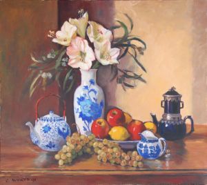 Amaryllis aux pommes - 65 x 73 cm Amaryllis aux pommes Arnera Catherine