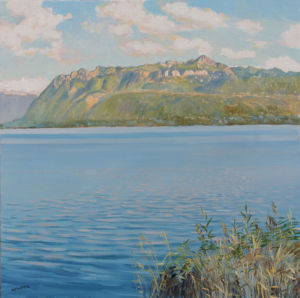 Le Chablais, brûme d'été - 81 x 81 cm Le Chablais, brûme d'été - Arnera Catherine