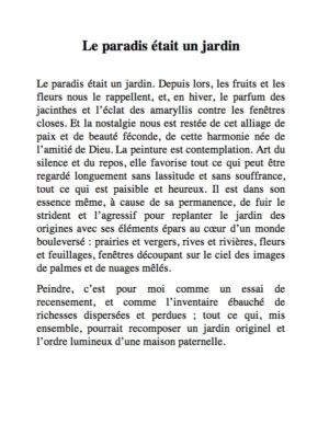 Le paradis était un jardin