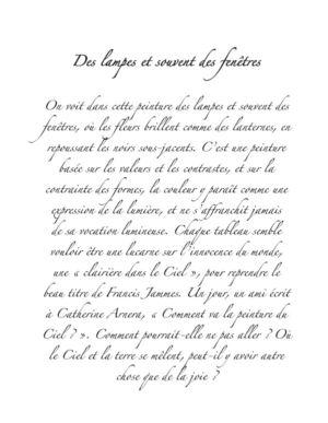 Des lampes et souvent des fenêtres Des lampes et souvent des fenêtres Arnera Catherine